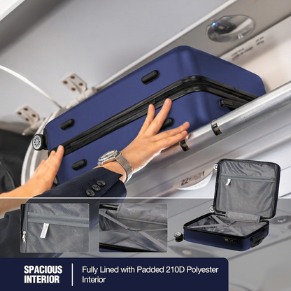 Travelwize Maple ABS 55cm 4-Wheel Spinner Luggage - Navy