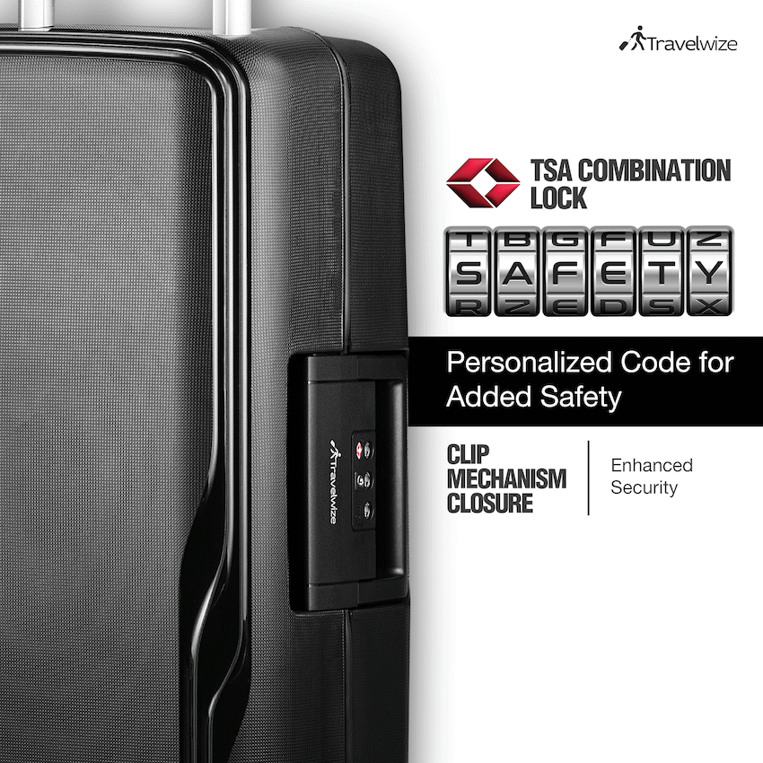 Travelwize Clipper PP 55cm 4-Wheel Spinner Luggage Black