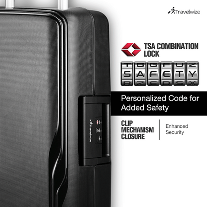 Travelwize Clipper PP 55cm 4-Wheel Spinner Luggage Black