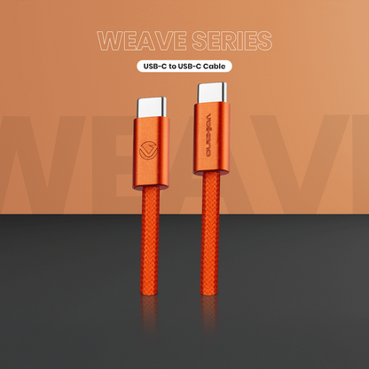 Volkano Weave Series 60w USB C to USB C 1.2m-Orange