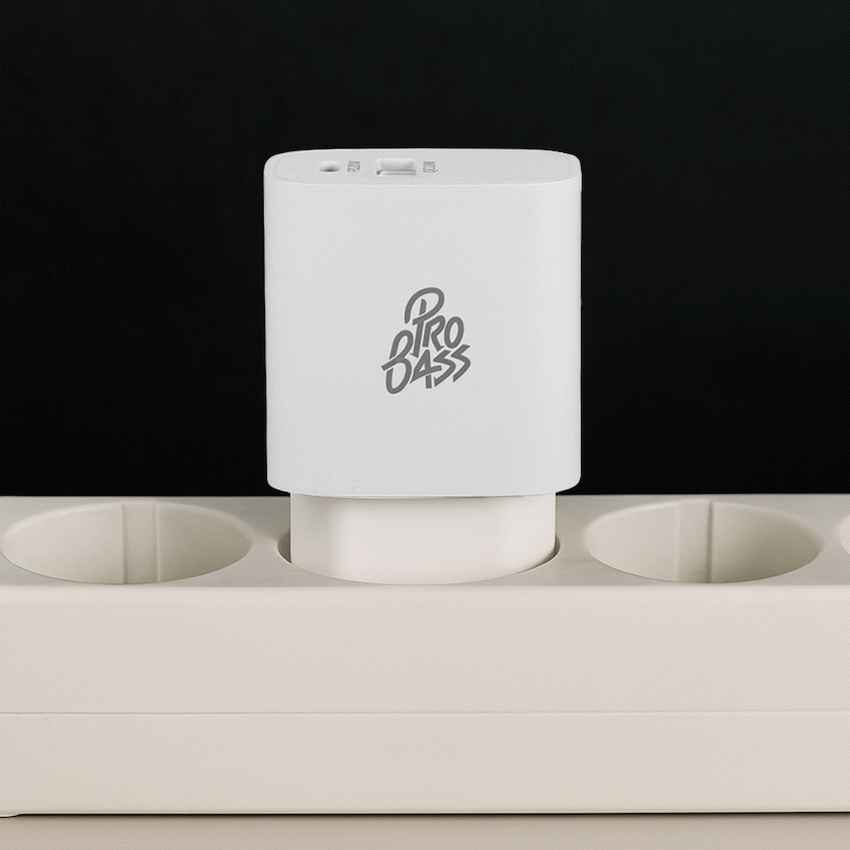 Pro Bass Rapidcharge Series 20w+18w Dual USB and Type-C Wall Charger - White