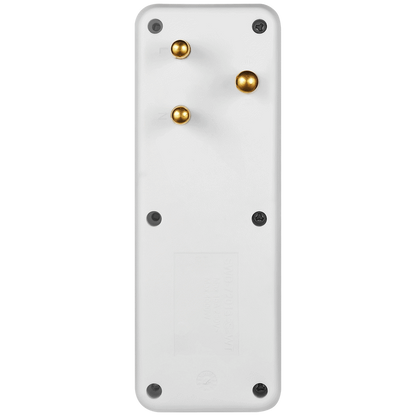 Switched 4-Way Medium Surge Adaptor with Schuko - White