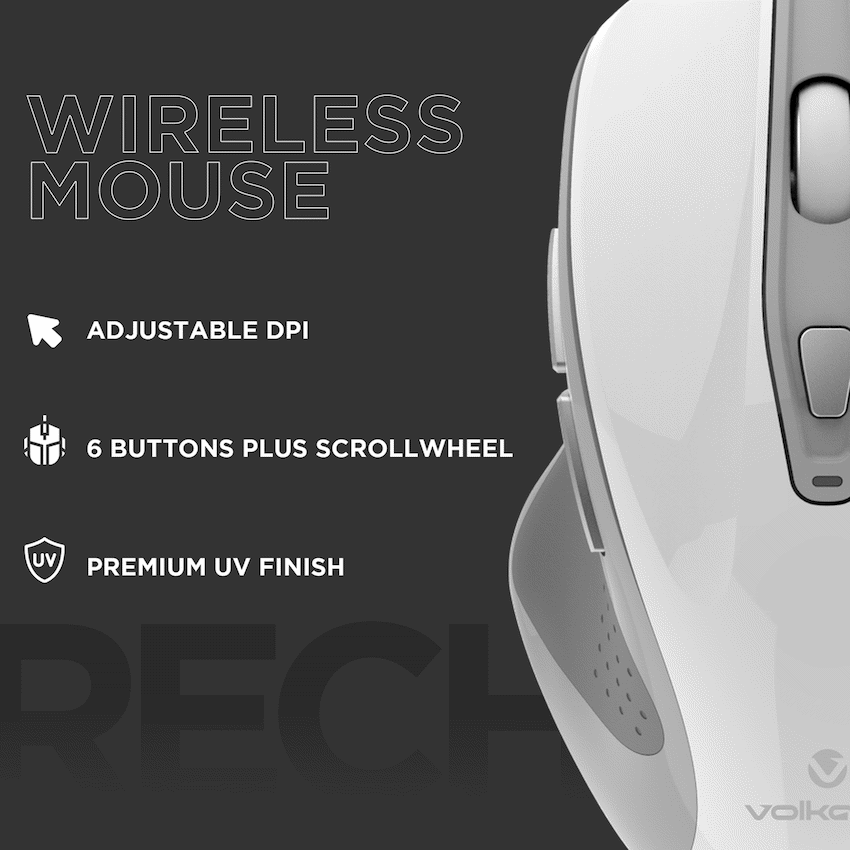 Volkano Aurum Series Bluetooth Wireless Mouse - White