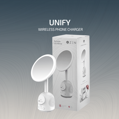 ZEN Unify Series Wireless Phone Charger with Bluetooth Speaker - White