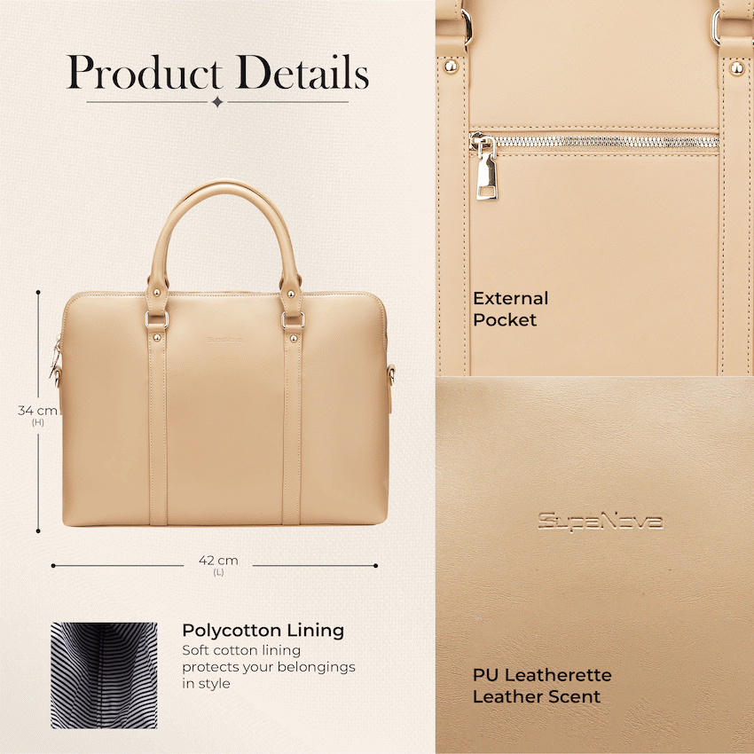 Supanova Azura Ladies 15.6" Laptop Tote Bag Taupe