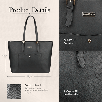 Supanova Madame 15.6" Laptop Tote Bag Black