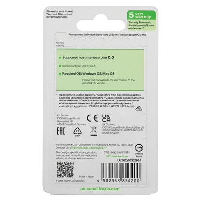 Kioxia 32GB USB 2.0-White