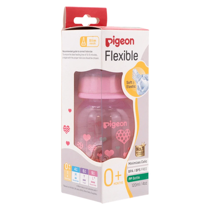 Pigeon Flexible Bottle STD Neck - Pink - 120ml
