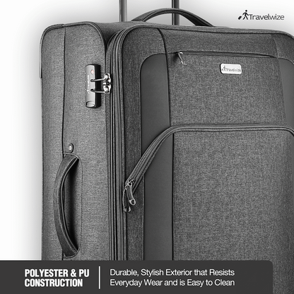 Travelwize Aurora 65cm 4-Wheel Spinner Trolley Case - Grey Melange