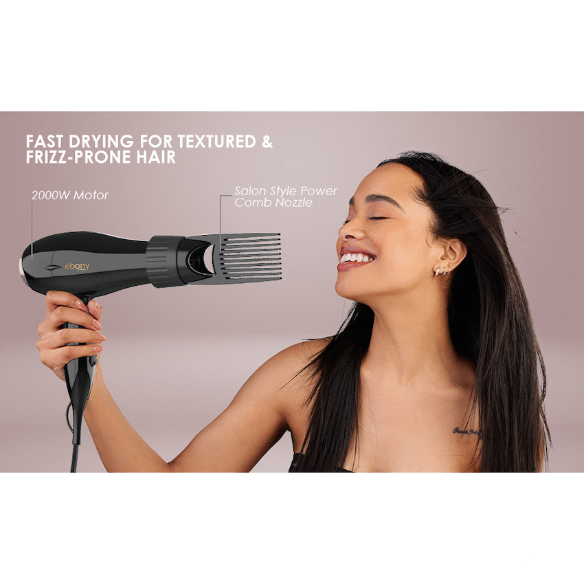 Carmen Power Comb Hairdryer 2000w - Ebony