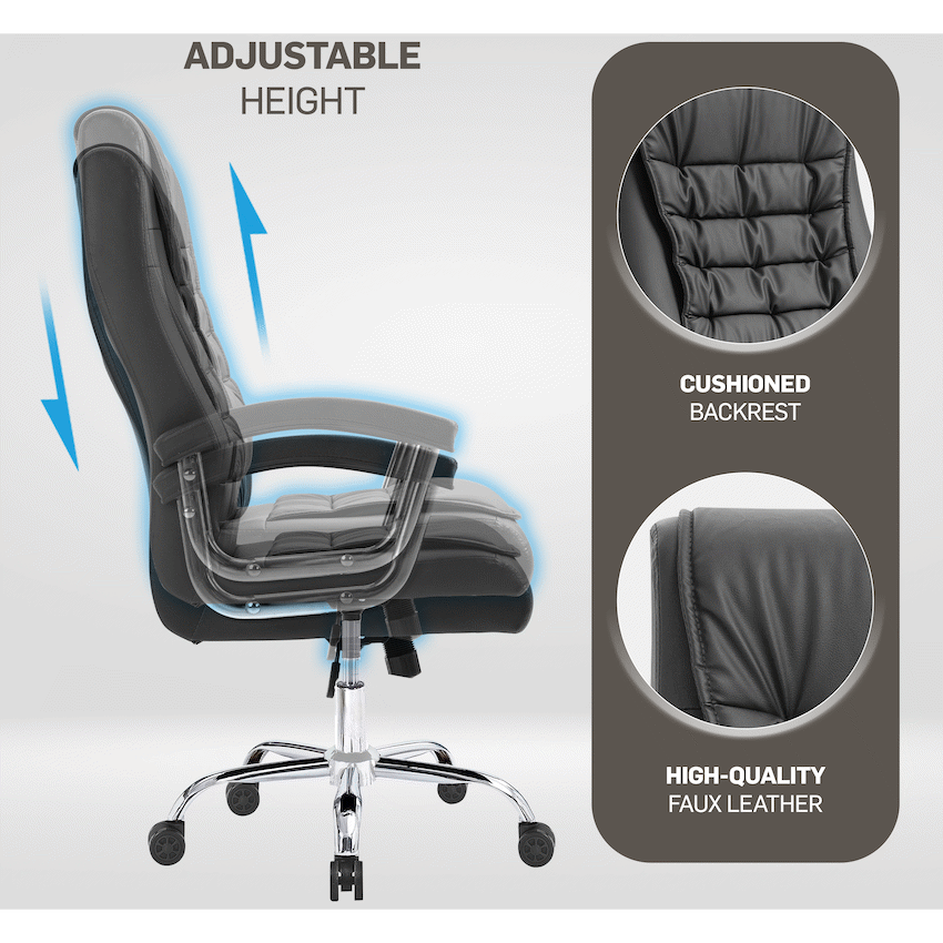 Everfurn Louis High Back Office Chair - Black
