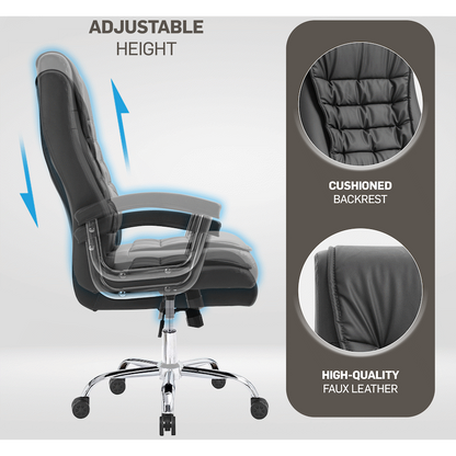 Everfurn Louis High Back Office Chair - Black