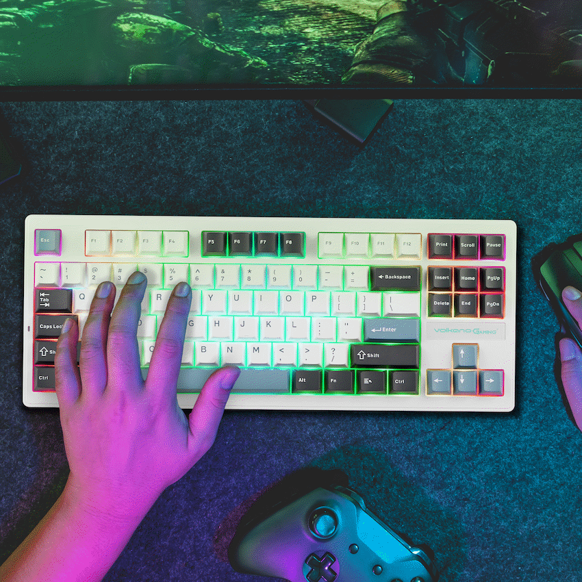 Volkano Gaming Obsidian X1 TKL Mechanical Tri-mode keyboard with Red switches