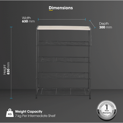 Everfurn Errol 5 Tier  Shoe Rack