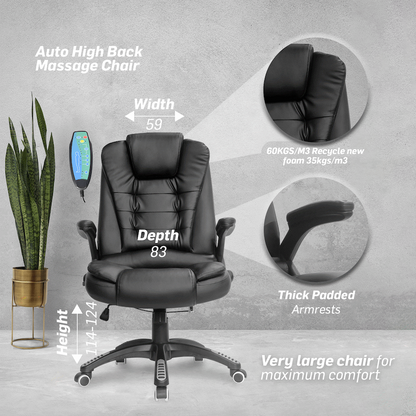 Everfurn Auto High Back Massage Function Office Chair