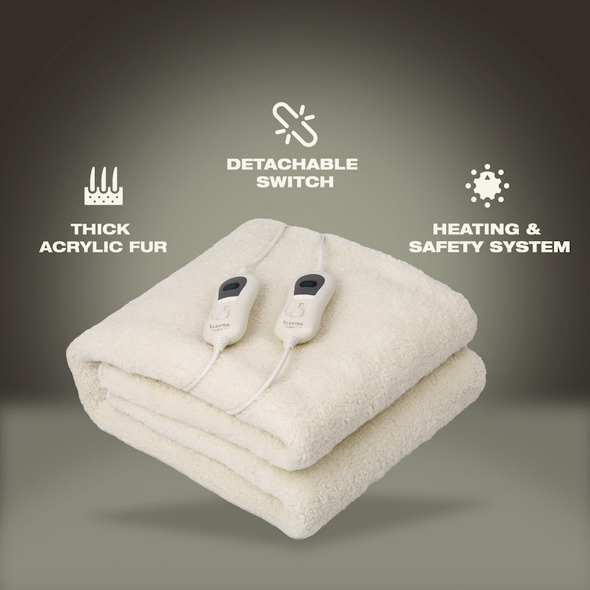 Elektra Comfort Electric Blanket - King - Fur