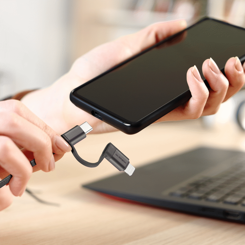 Volkano Weave Series 4-in-1 Charge & Data Cable 60w - 1.2m/4ft