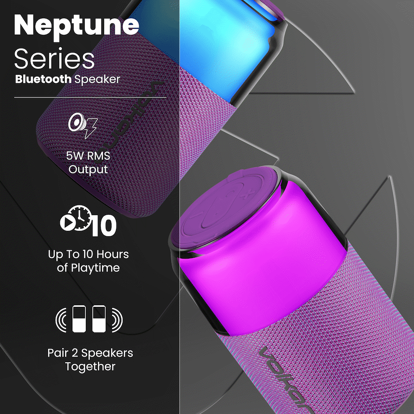 Volkano Neptune Bluetooth Wireless Speaker - Purple