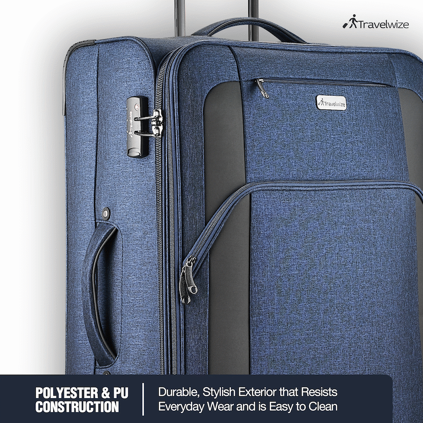 Travelwize Aurora 65cm 4-Wheel Spinner Trolley Case - Navy Melange