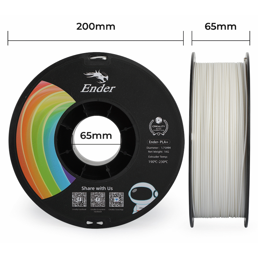 Ender PLA+ Filament - White - 1kg