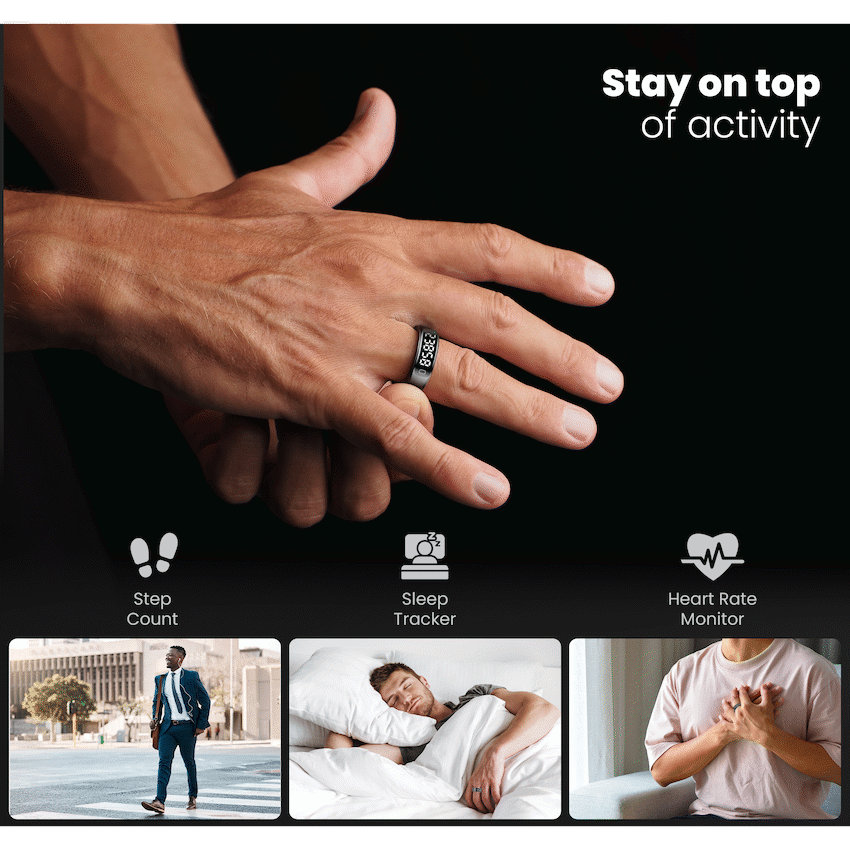 Volkano Ring Series Ring Pro Smart Ring with Charging Case - 19.9mm
