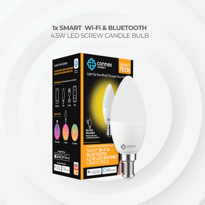 Smart WiFi Bulb 4.5W LED White Candle Bayonet