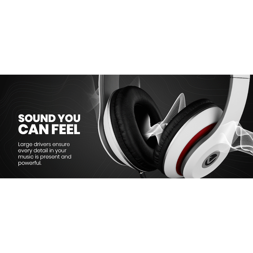Volkano Falcon Series Headphones with Microphone - White
