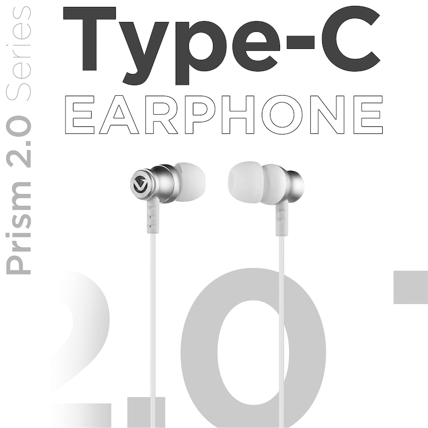 Volkano Prism 2.0 Series Type-C Earphone - White