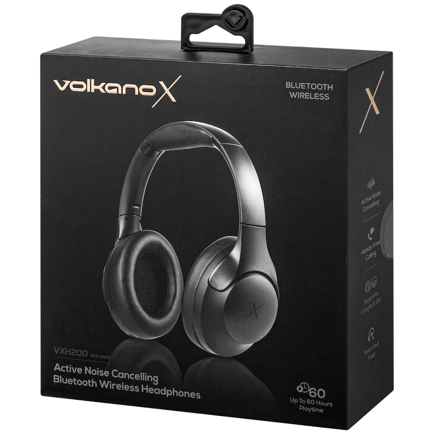 VolkanoX VXH200 Bluetooth Headphones with ANC - Black