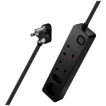 Nexon 4 Way Medium Surge Protected Multiplug 0.5M Black