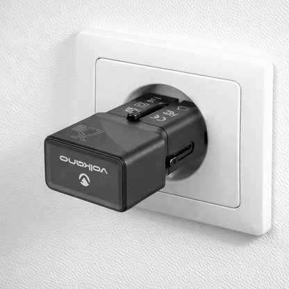 Volkano Globetrotter Series 25w Dual USB + Type-C Mini Travel Adaptor