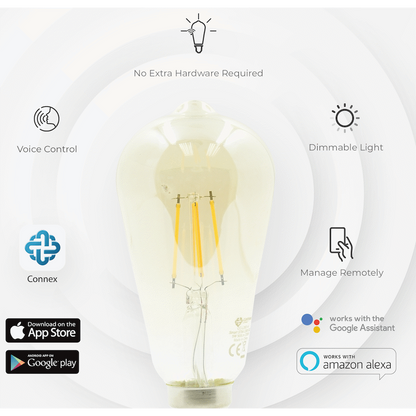 Smart Wi-Fi Bulb 5w LED Amber Filament Vintage Bayonet
