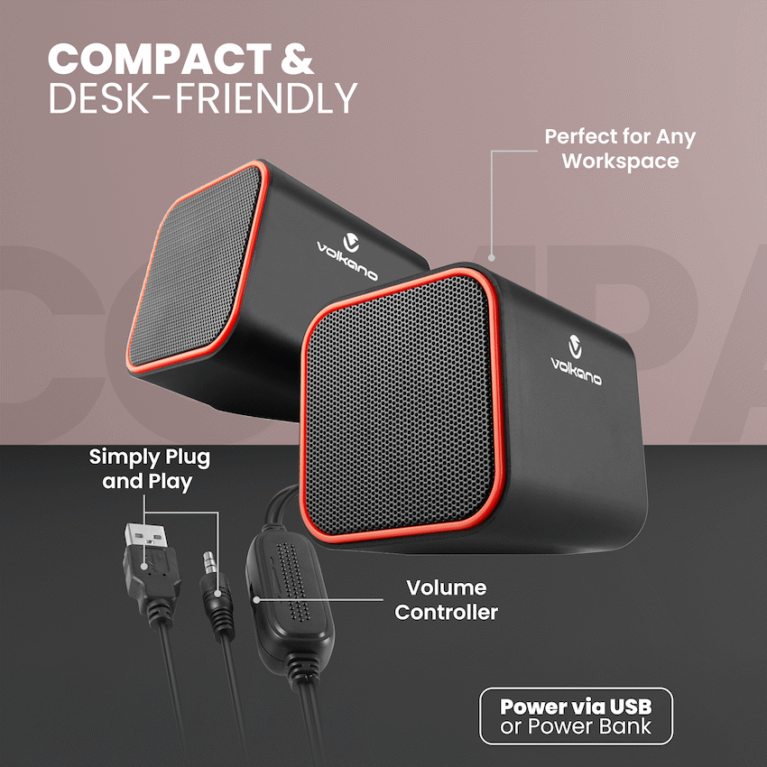 Volkano Diamond Series USB Speaker - Red