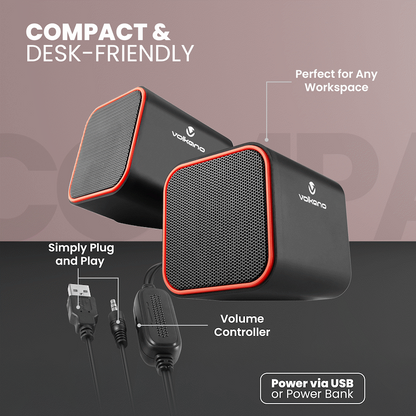 Volkano Diamond Series USB Speaker - Red
