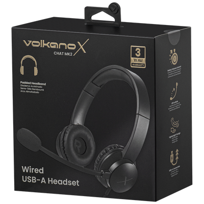 VolkanoX Chat Mk2 Series Wired USB Headset - Graphite