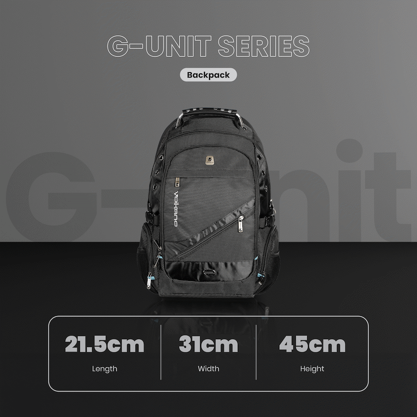 Volkano G-Unit Backpack - Black/Grey/Turquoise