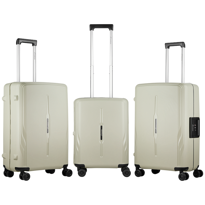 Travelwize Clipper PP 3Pc 4-Wheel Spinner Luggage Set Beige