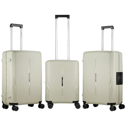 Travelwize Clipper PP 3Pc 4-Wheel Spinner Luggage Set Beige