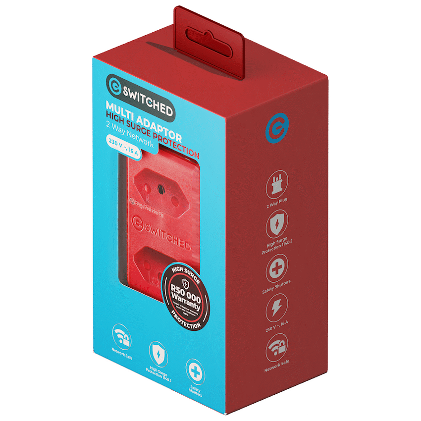 Switched High Surge 2-Way Network Router Safe Adaptor