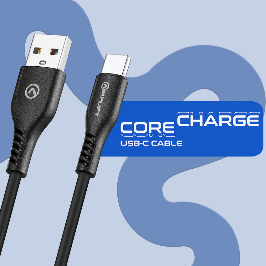 Amplify CoreCharge Series 1.2m USB-C Cable - Black