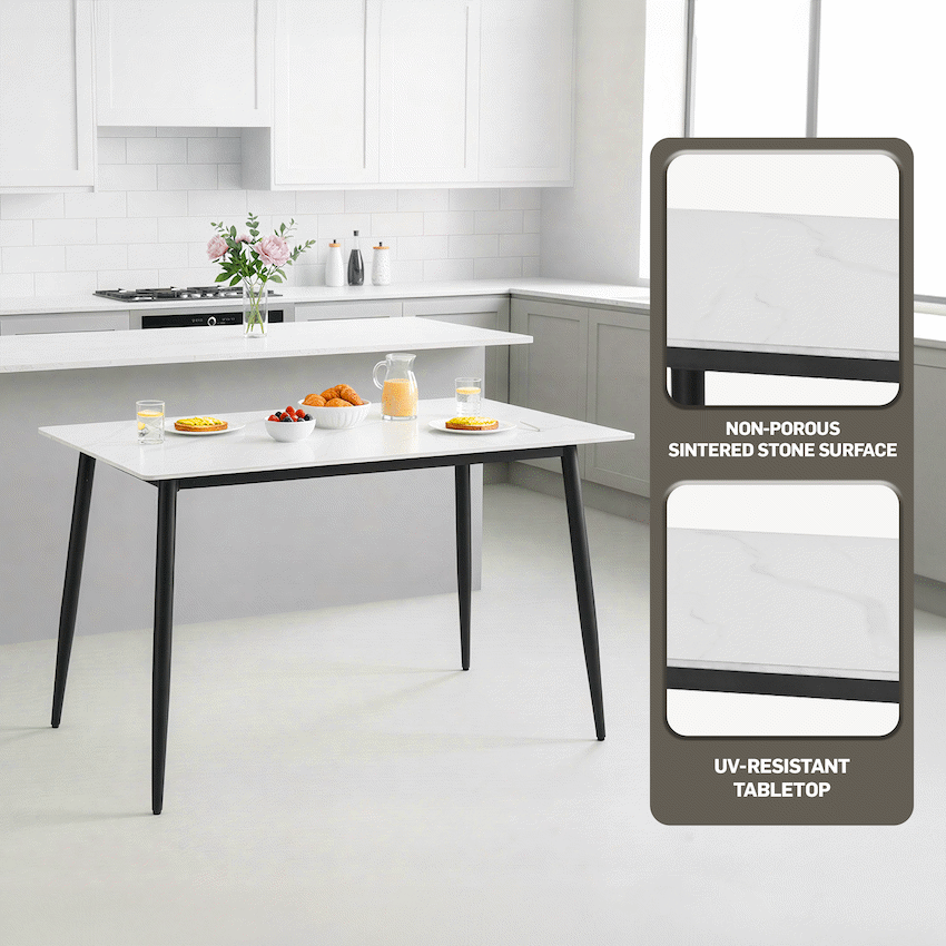 Everfurn Theo Dining Table - White, Box 1 of 2