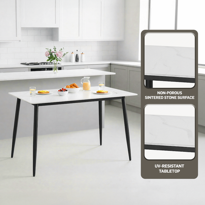 Everfurn Theo Dining Table - White, Box 1 of 2