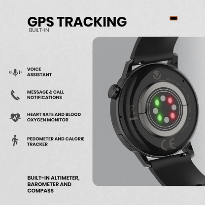 Volkano Orion Series Unisex GPS Watch - Black