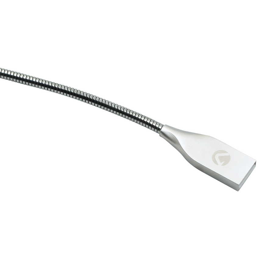 Volkano Iron Series Round Metallic Spring MFI Lightning Cable 1.2m - Silver