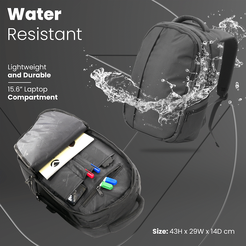 Volkano Midtown 15.6" Laptop Backpack - Black