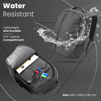 Volkano Midtown 15.6" Laptop Backpack - Black