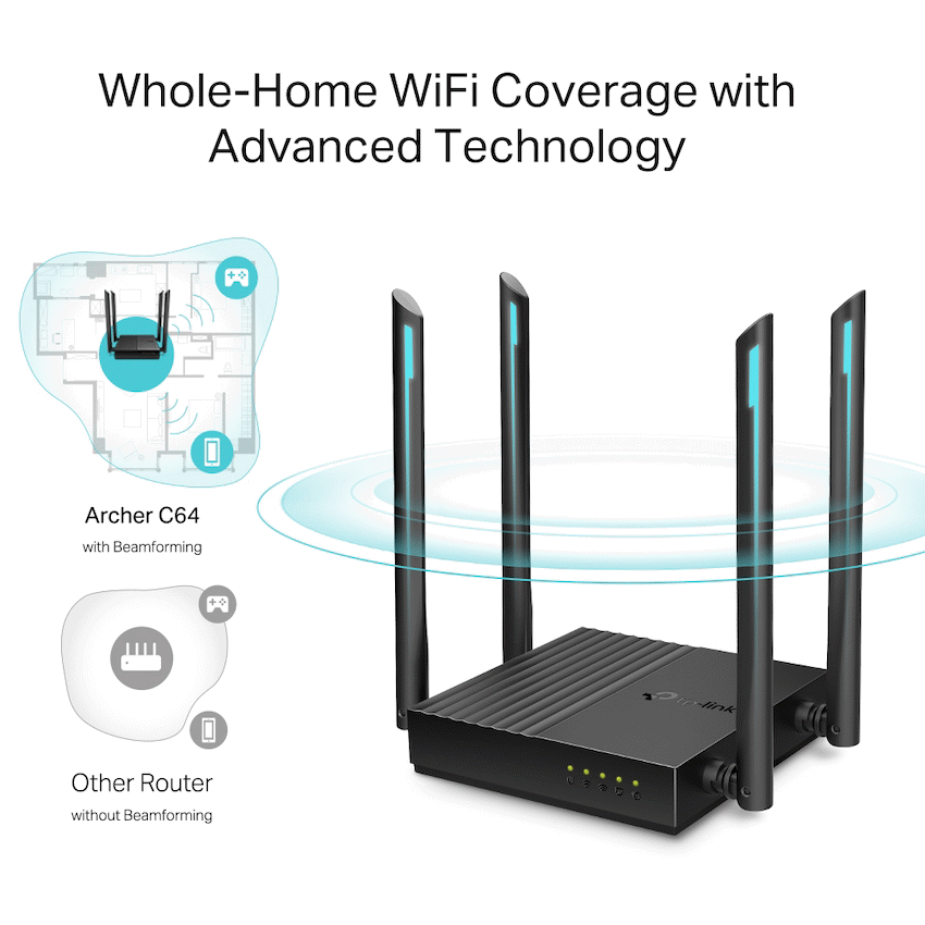 TP-Link Archer C64 AC1200 MU-MIMO Wi-Fi Router