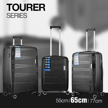 Travelwize Tourer PP 65cm 4-wheel Spinner Luggage Black