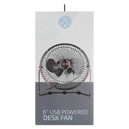 Zen Cool Series 6in Desk Fan - Copper