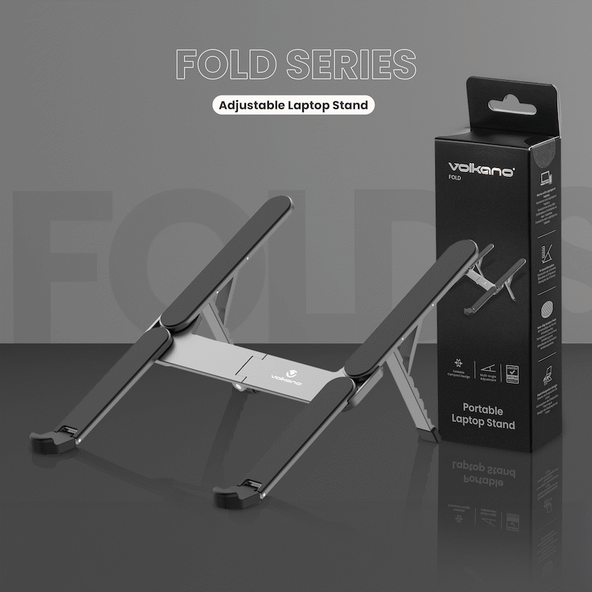 Volkano Fold Series Adjustable Aluminium Laptop Stand